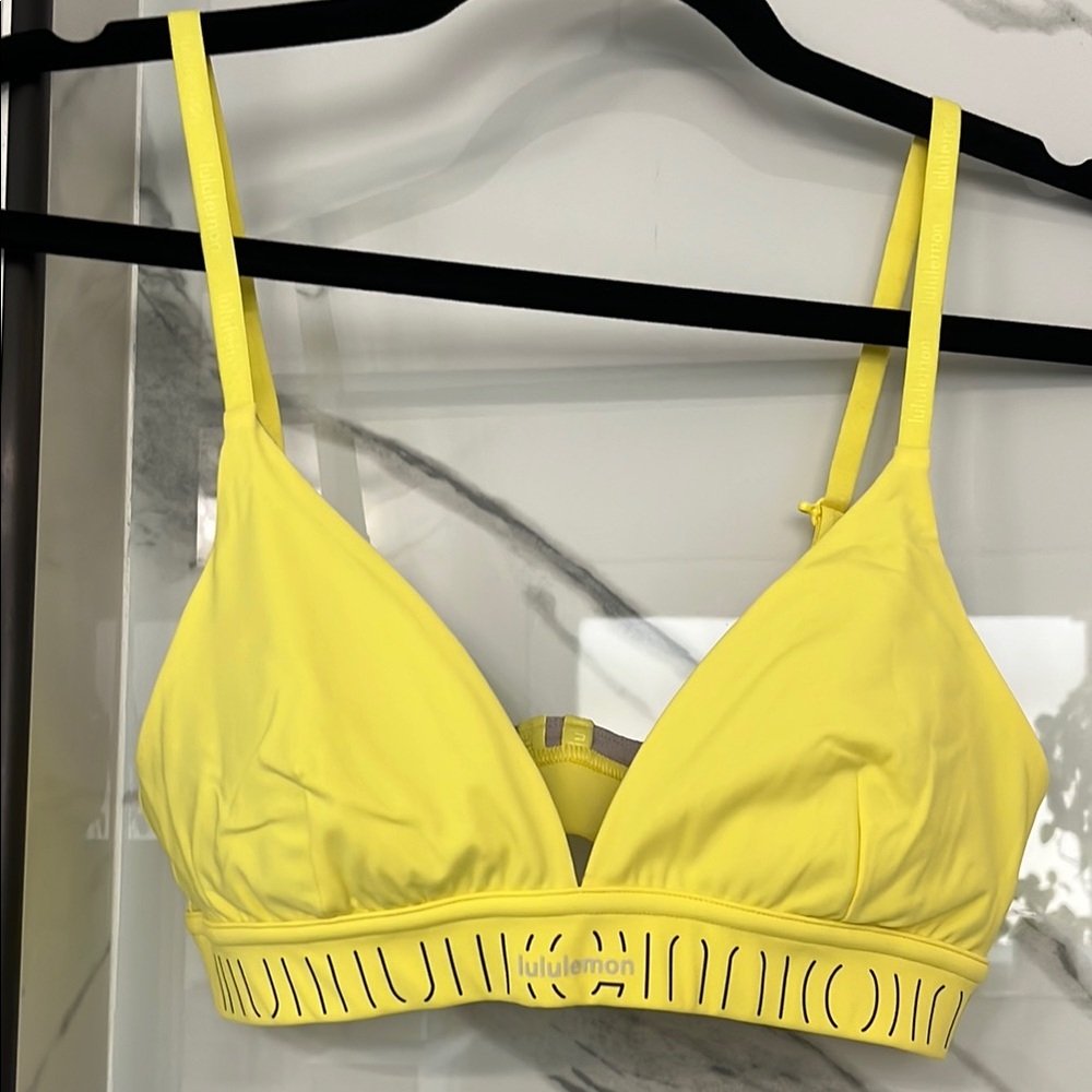 Lululemon Athletica Yellow Sports Bra with Spaghetti Straps